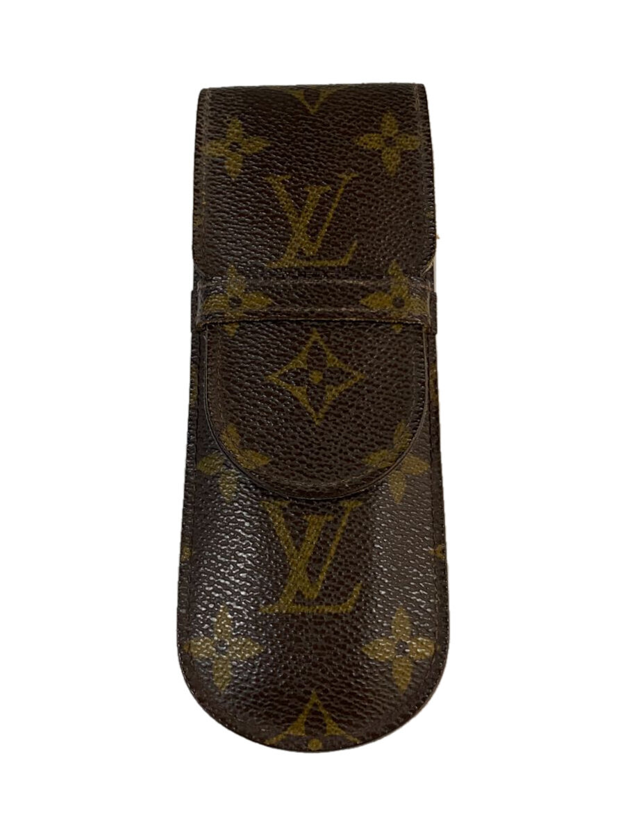 【中古】LOUIS VUITTON◆エテュイ・スティロ_モノグラム・キャンバス_BRW/--/BRW/モノグラム/レディース【服飾雑貨他】