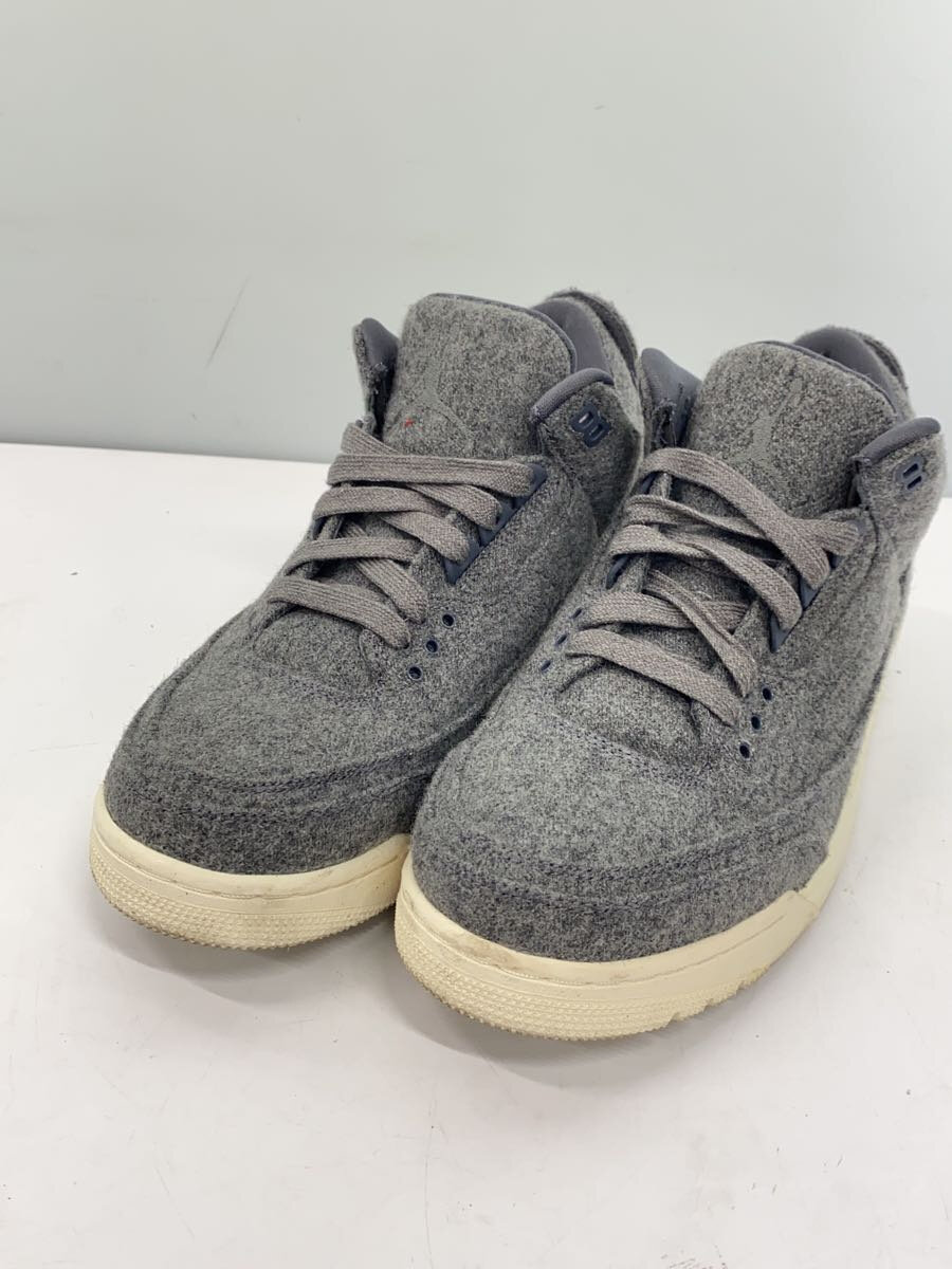 【中古】NIKE◆AIR JORDAN 3 RETRO WOOL/エアジョーダンレトロウール/グレー/854263-004/27.5【シューズ】