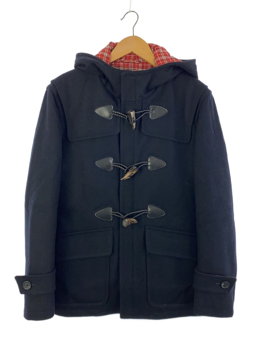 【中古】BURBERRY BLACK LABEL◆ダッフルコート/M/ウール/NVY/無地/D1F17-284-28【メンズウェア】