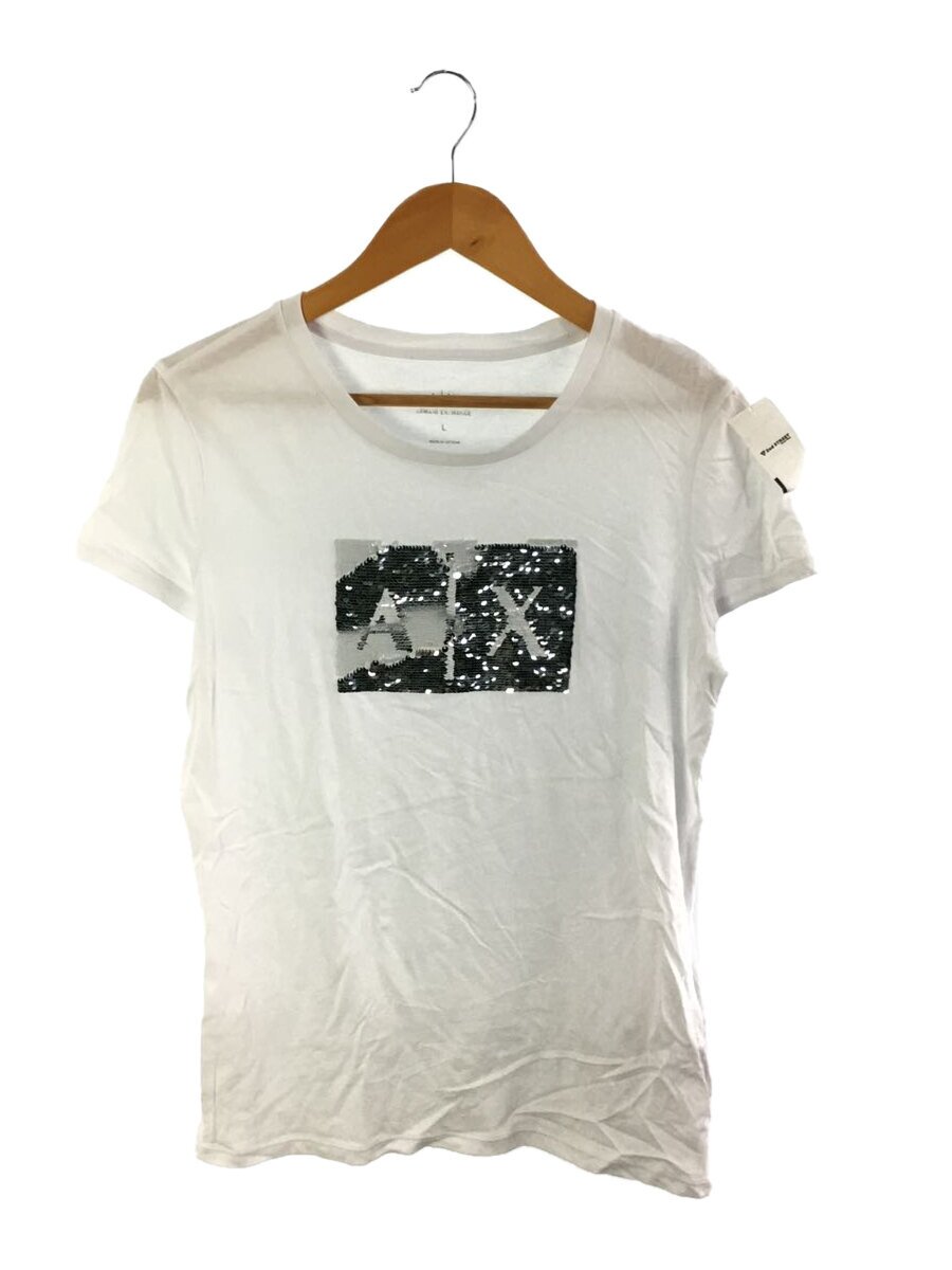 【中古】EMPORIO ARMANI◆Tシャツ/L/コットン/WHT【レディースウェア】