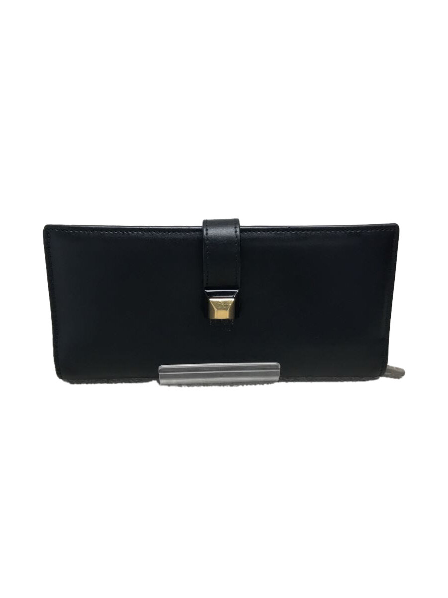 【中古】FENDI◆長財布/レザー/BLK/メ