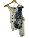 【中古】yohji yamamoto POUR HOMME◆25ss/CLOCK PRINT ASYMMETRY VEST3/レーヨン/WHT/総柄/HP-V16-220-1-【メンズウェア】