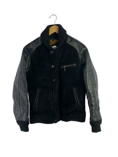 【中古】Y’2 LEATHER◆レザージャケット・ブルゾン/38/牛革/BLK/無地【メンズウェア】 【中古】Y’2 LEATHER◆レザージャケット・ブルゾン/38/牛革/BLK/無地【メンズウェア】