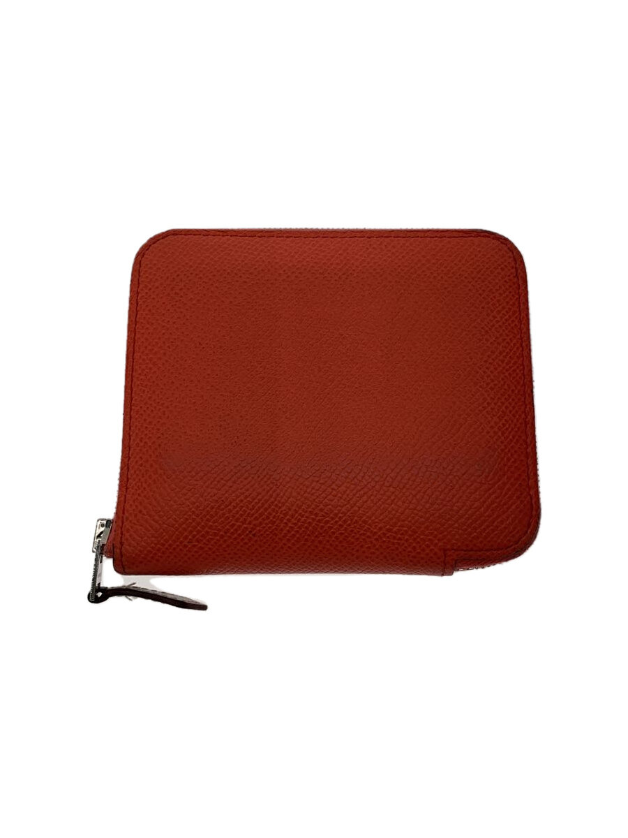 【中古】HERMES◆アザップシルクコンパクトイン/財布/レザー/ORN/無地/レディース【服飾雑貨他】