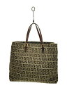 【中古】FENDI◆ハンドバッグ/キャンバス/BEG/総柄/8BH133/ハンドル使用感/ズッキーノ【バッグ】
