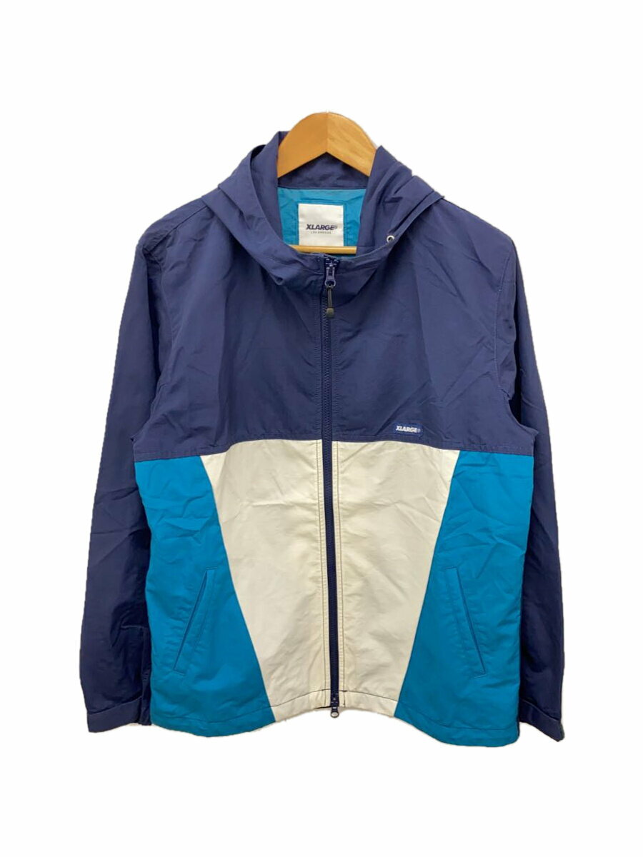 【中古】X-LARGE◆BIG STANDARD LOGO NYLON JACKET/M/ナイロン/BLU/無地/01163517【メンズウェア】