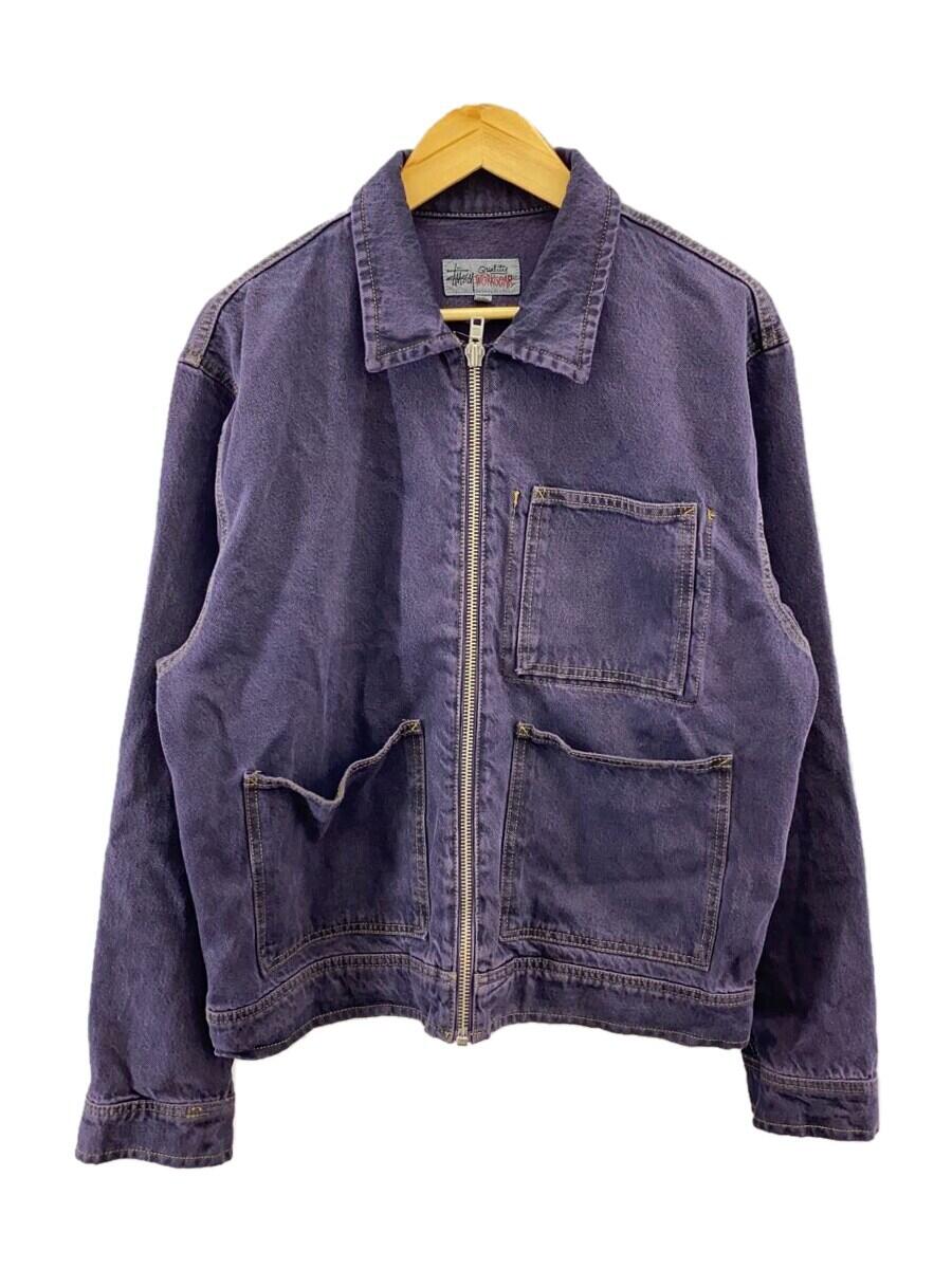 【中古】STUSSY◆ZIP WORK JACKET DENIM/デ