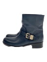 【中古】PELLICO◆エンジニアブーツ/35.5/NVY/レザー【シューズ】