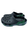 【中古】crocs◆スリザリン/×ハリーポッター/サンダル/US7/BLK/PVC【シューズ】