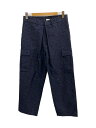 【中古】EMPORIO ARMANI◆ボトム/46/ポリエステル/NVY/総柄/ワイドカーゴ/【メンズウェア】