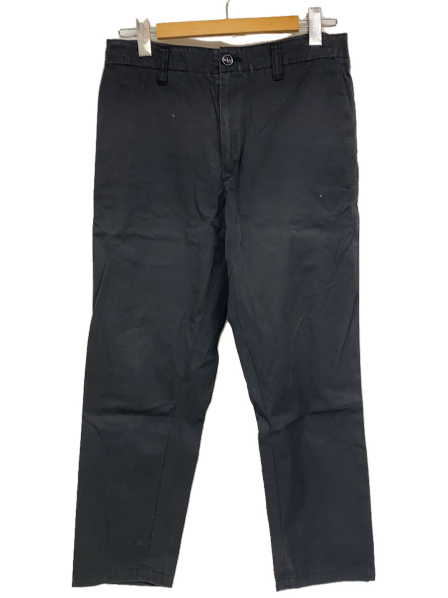 【中古】DESCENDANT◆ストレートパンツ/3/コットン/BLK/無地【メンズウェア】
