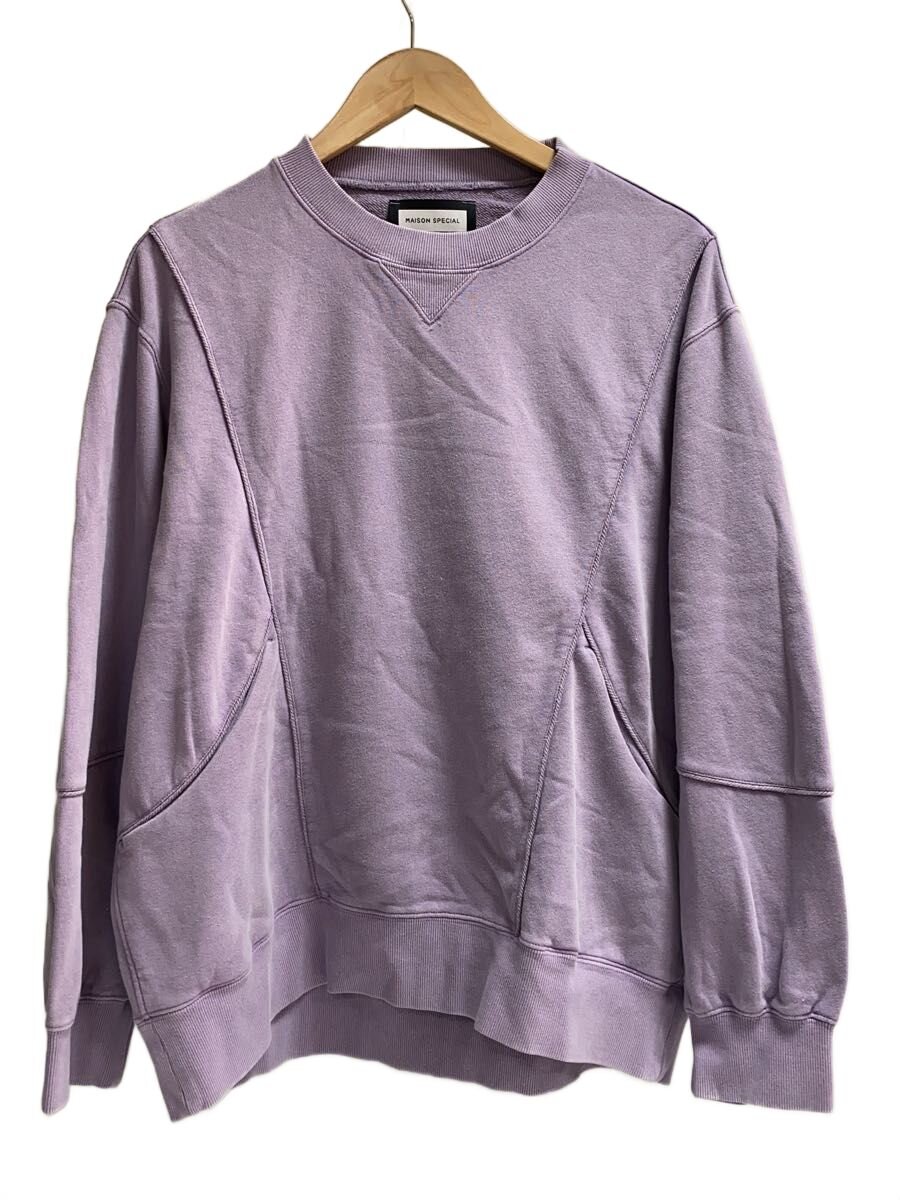MAISON SPECIAL◆Piping Switching Prime-Over Pigment-dye Sweatshirt/1/パープル