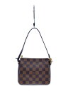 【中古】LOUIS VUITTON◆トゥールスメイクアップ_ダミエ・エベヌ_BRW/PVC/BRW【バッグ】