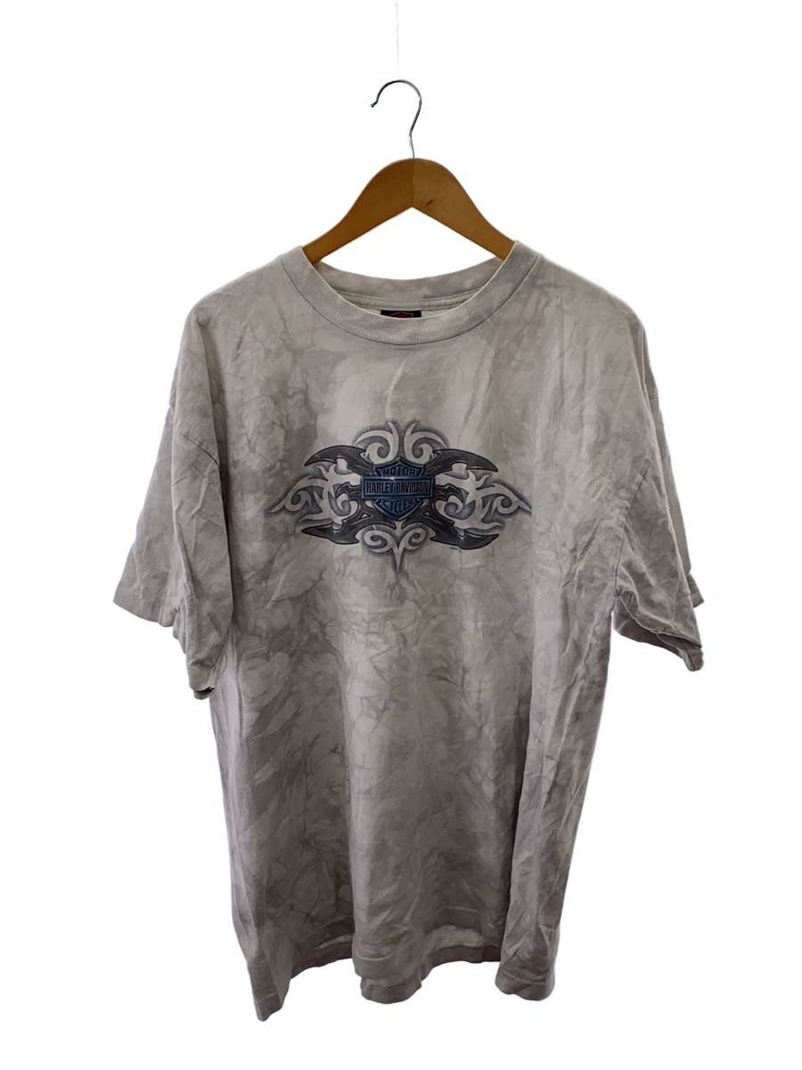 【中古】HARLEY DAVIDSON◆00s/Tシャツ/L/コットン/GRY/プリント//【メンズウェア】