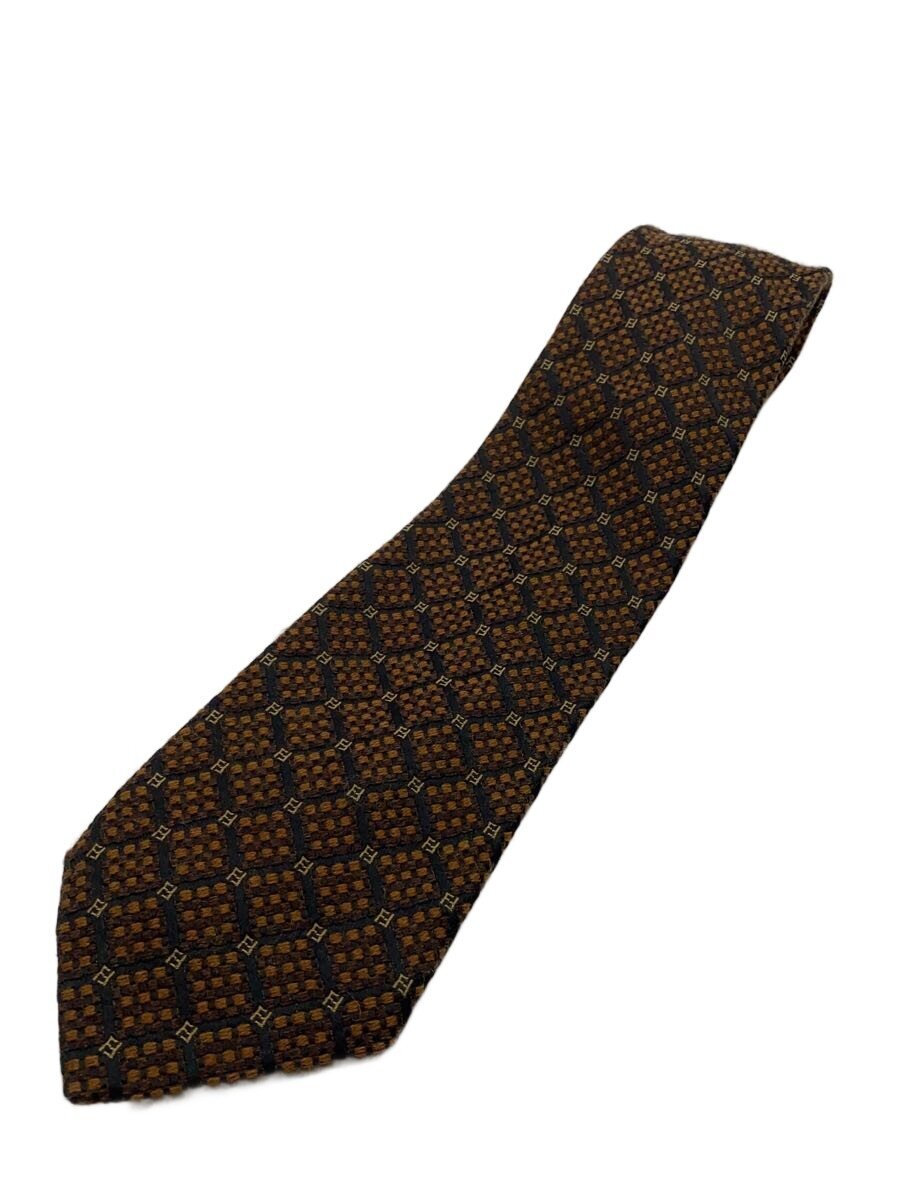FENDI - 【中古】FENDI◆ネクタイ/シルク/BRW/総柄/メンズ【服飾雑貨他】