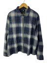 【中古】STUSSY◆ジャケット/L/コットン/BLU/チェック/