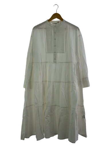 【中古】MACHATT◆長袖ワンピース/FREE/コットン/WHT/無地/m20a-03-3【レディースウェア】 【中古】MACHATT◆長袖ワンピース/FREE/コットン/WHT/無地/m20a-03-3【レディースウェア】