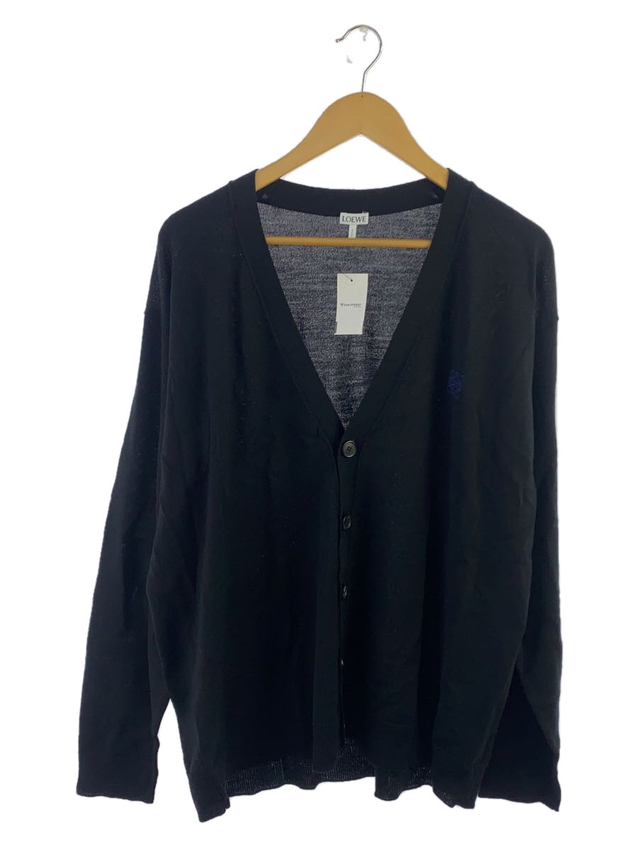 【中古】LOEWE◆カーディガン(薄手)/L/ウール/BLK/無地/Q825Y16K05【メンズウェア】
