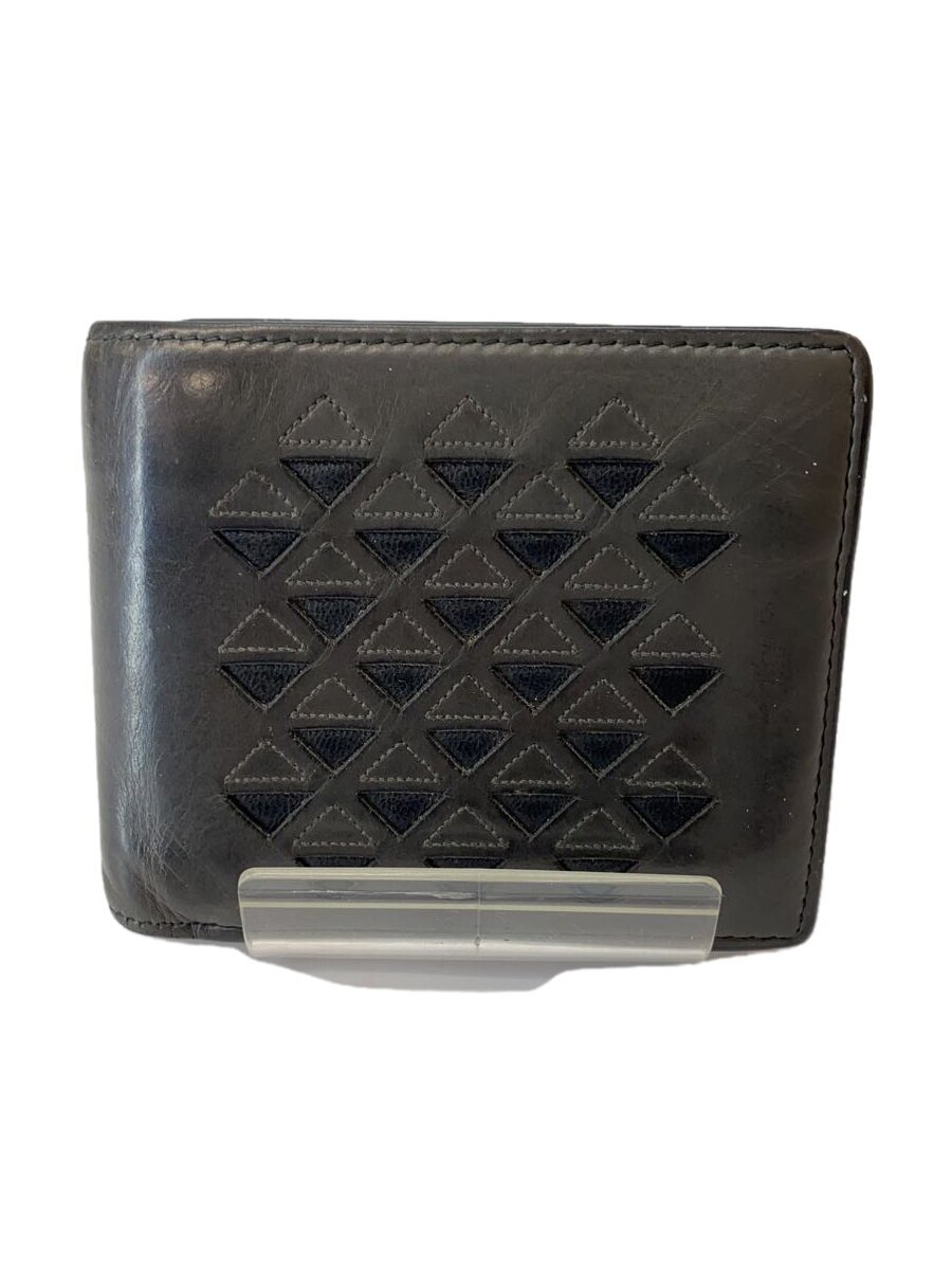 【中古】BOTTEGA VENETA◆2つ折り財布/レザー/GRY/メンズ【服飾雑貨他】