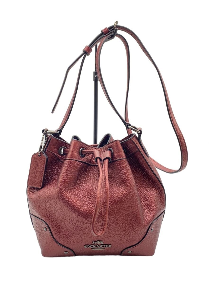 COACH - 【中古】COACH◆ショルダーバッグ_オールレザー/レザー/BRD/無地【バッグ】