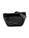 【中古】MICHAEL KORS◆HUDSON/グラフィックロゴ スリングバッグ/ウエストバッグ/BLK/総柄/33F3LHDY9P【バッグ】