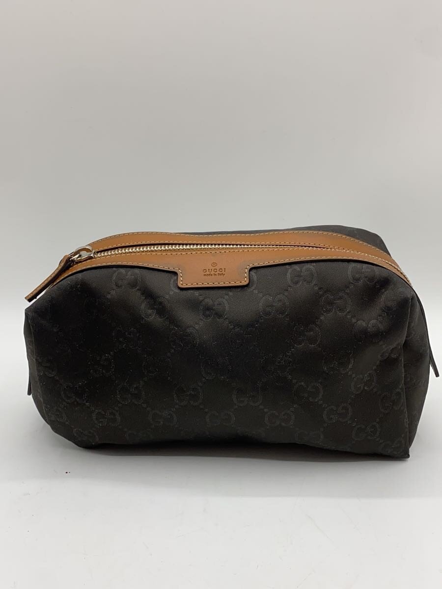 GUCCI - 【中古】GUCCI◆ポーチ_GGナイロン/ナイロン/BRW【バッグ】