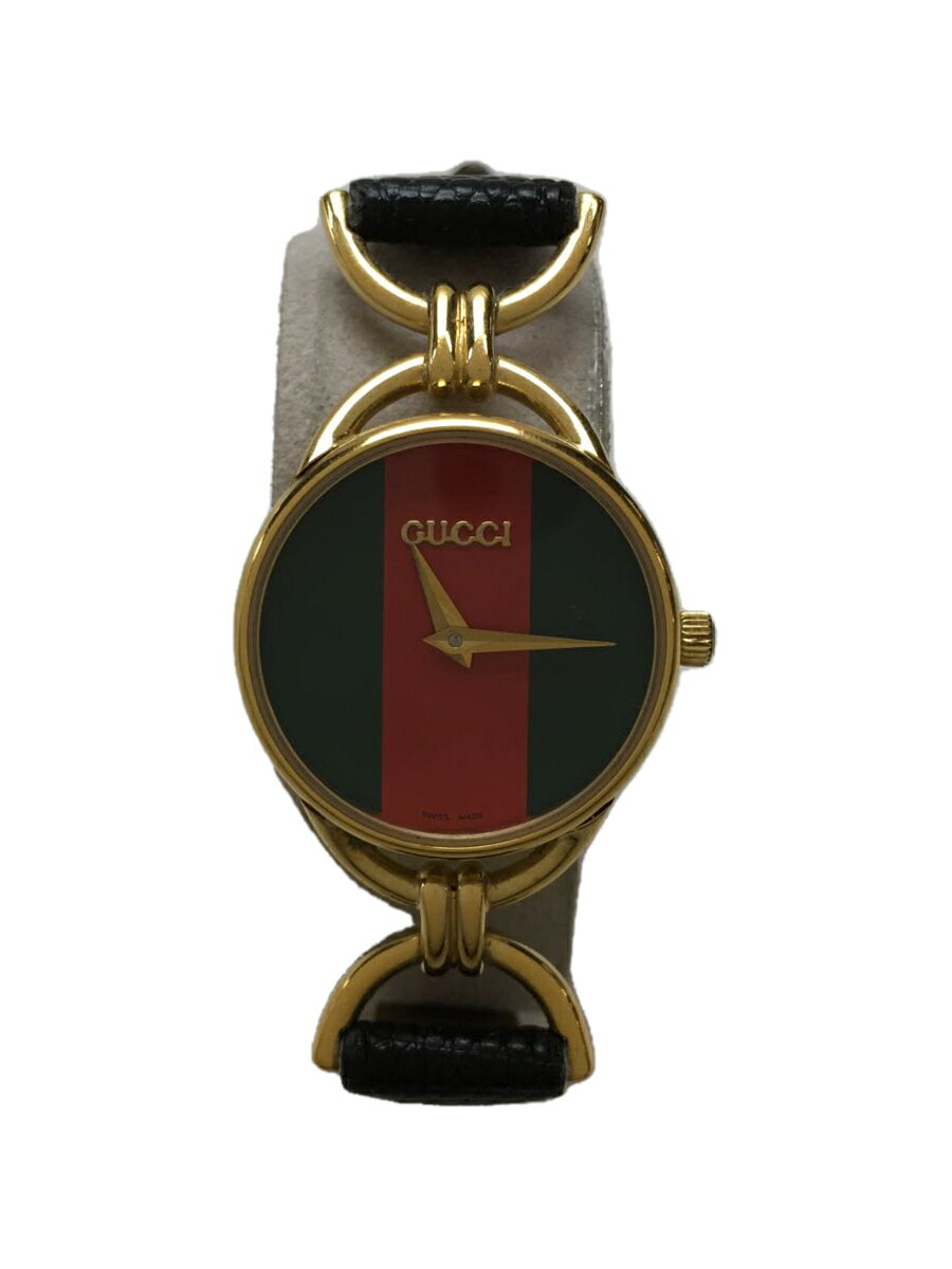 【中古】GUCCI◆クォーツ腕時計/社外ベルト/文字盤キズ有/レザー/オールド/シェリーライン/6000.2.L【服飾雑貨他】