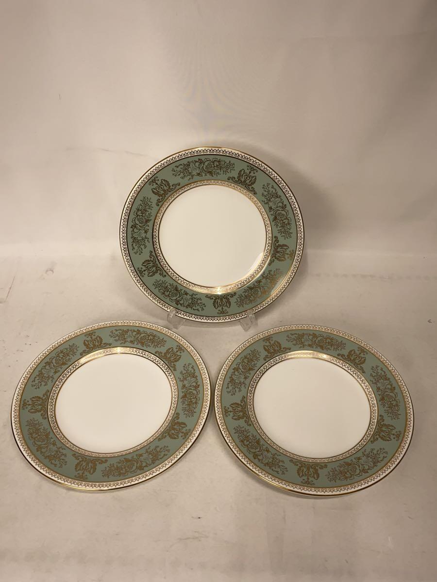 【中古】WEDGWOOD◆プレート/グリーン/3セット/COLUMBIA【キッチン用品】