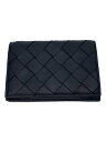 【中古】BOTTEGA VENETA◆BOTTEGA VENETA カードケース/レザー/BLK/メンズ/マキシカードケース【服飾雑貨他】