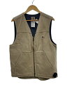 【中古】Carhartt◆ベスト/--/コットン/CRM/無地【メンズウェア】