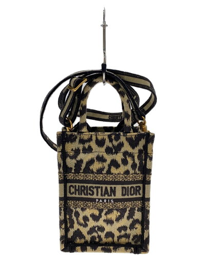 【中古】Christian Dior◆ブックトート ミニ バーティカルトートバッグ/キャンバス/BEG/総柄/50-【バッグ】 【中古】Christian Dior◆ブックトート ミニ バーティカルトートバッグ/キャンバス/BEG/総柄/50-【バッグ】