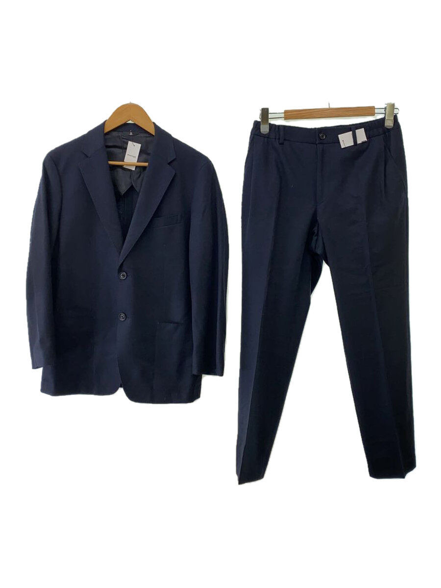 【中古】LANVIN◆ノッチド/2B/パッチポケット/フランネル/スーツ/48/ウール/NVY/無地//【メンズウェア】
