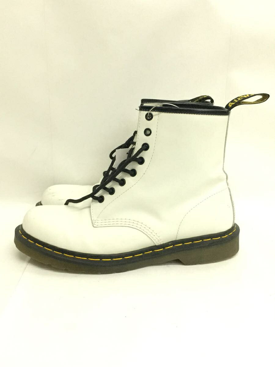 【中古】Dr.Martens◆8ホール/ブーツ/シューズ/UK9/ホワイト/白/無地【シューズ】