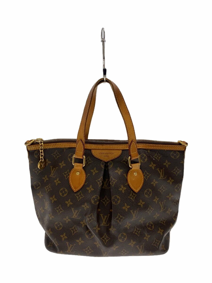【中古】LOUIS VUITTON◆パレルモPM_モノグラム・キャンバス_BRW/PVC/BRW【バッグ】