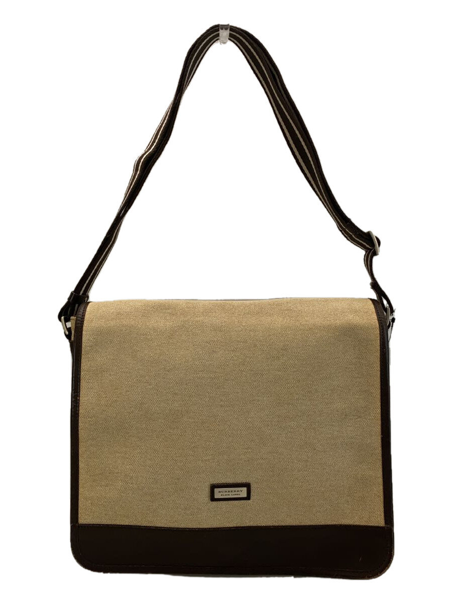 Other - 【中古】BURBERRY BLACK LABEL◆メッセンジャーバッグ/キャンバス/BEG/無地/汚れ、角スレあり【バッグ】
