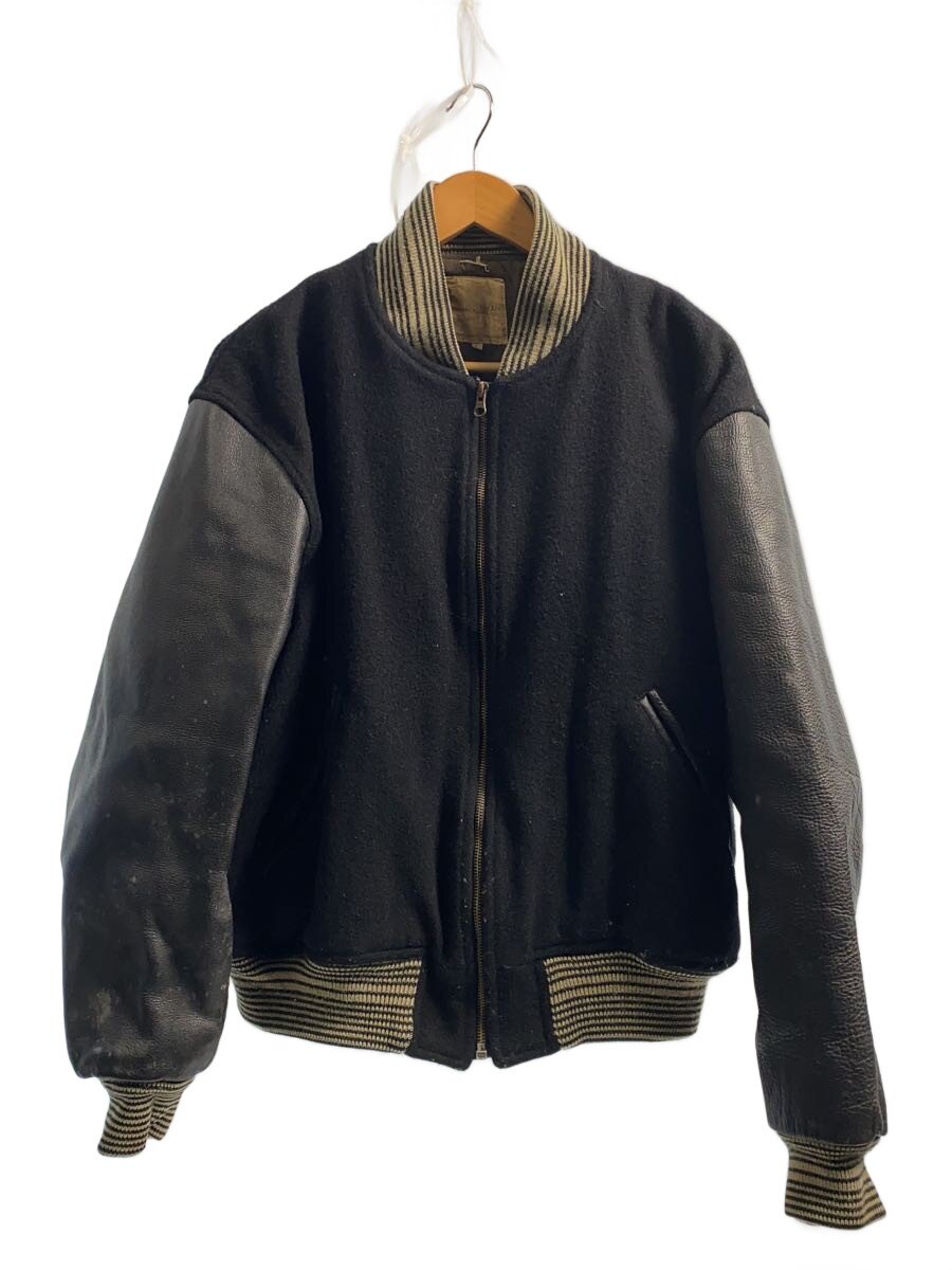 【中古】SCOOPMAN◆スタジャン/L/ウール/BLK/無地/3631075【メンズウェア】