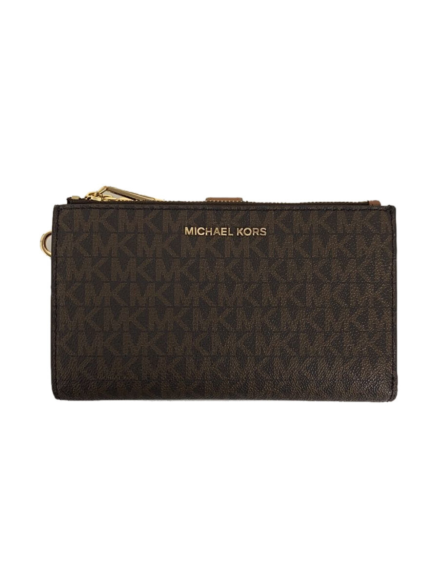 【中古】MICHAEL KORS◆長財布/レザー/ブラウン/レディース/BA-2201【服飾雑貨他】