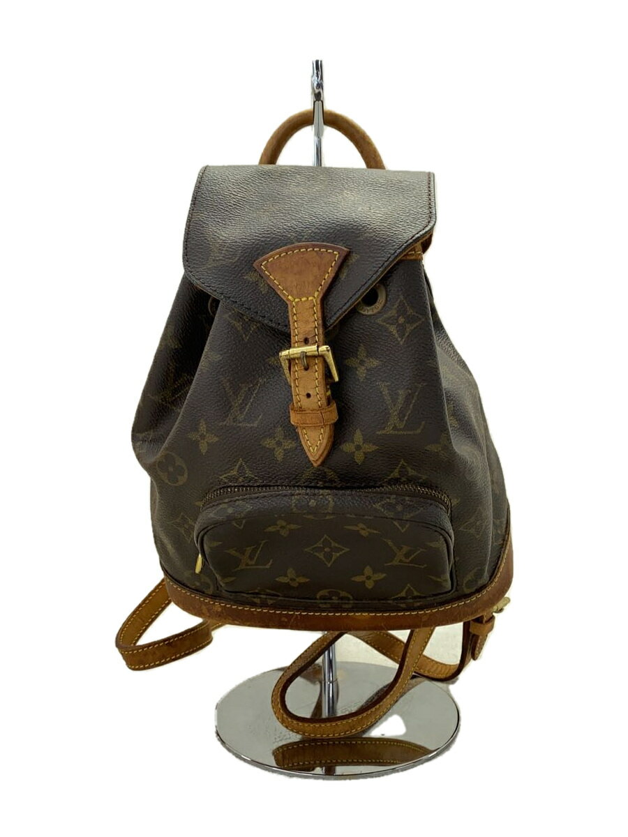 【中古】LOUIS VUITTON◆1)ミニ・モンスリ_モノグラム・キャンバス_BRW/PVC/BRW/モノグラム【バッグ】