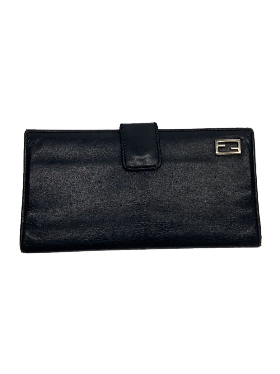 【中古】FENDI◆長財布/レザー/BLK/レ�