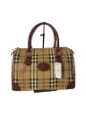 【中古】BURBERRYS◆ボストンバッグ/レザー/BRW/チェック//【バッグ】