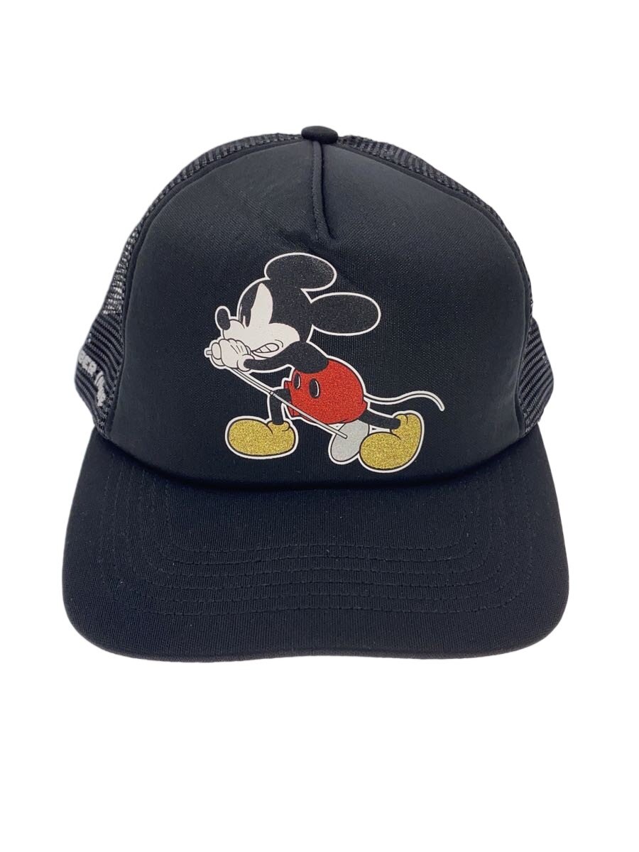 Supreme◆Mickey Mesh Back 5-Panel/メッシュキャップ/--/ポリエステル/BLK/無地/メンズ