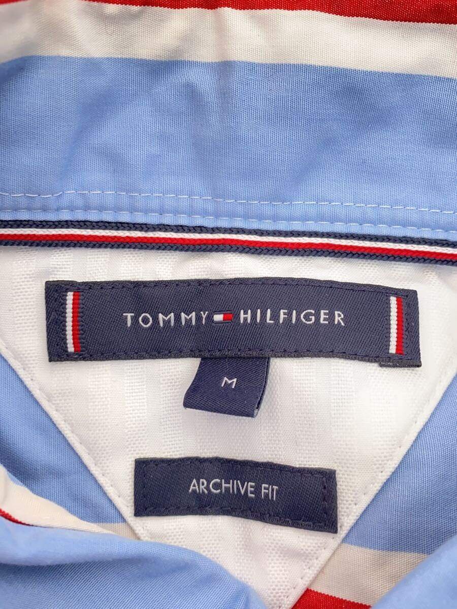 【中古】TOMMY HILFIGER◆長袖シャツ/M/コットン/BLU/ストライプ/MW34242【メンズウェア】