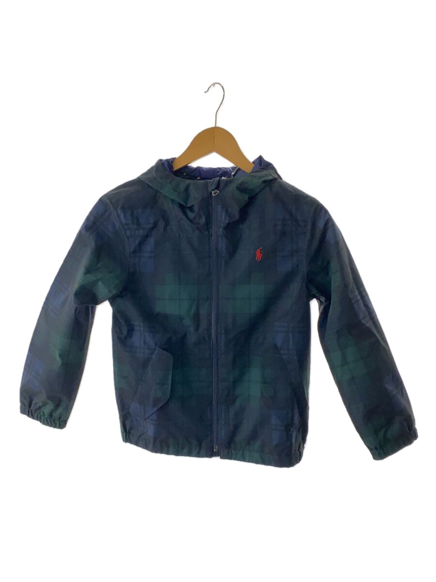 【中古】POLO RALPH LAUREN◆ブルゾン/S/ポリエステル/GRN/チェック【キッズ】