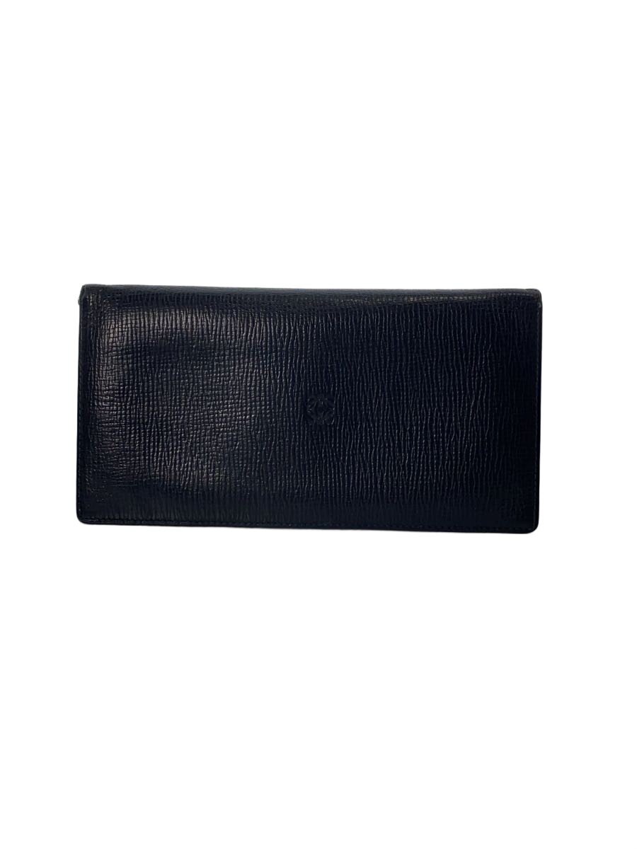 【中古】LOEWE◆長財布/レザー/BLK/無地/メンズ【服飾雑貨他】