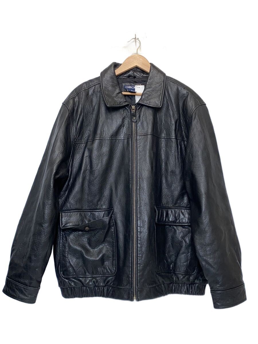 【中古】CHEROLEE/レザージャケット・ブルゾン/XL/レザー/BLK【メンズウェア】