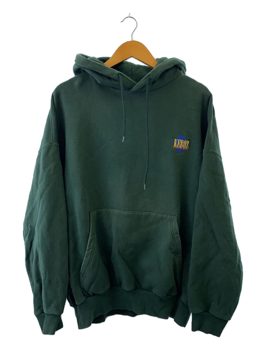 【中古】Keboz◆パーカー/L/コットン/GRN/無地【メンズウェア】
