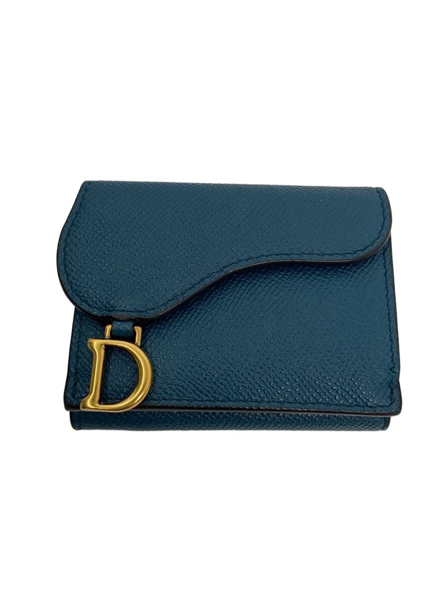 Clothing Accessories (Caps, Ties, Belts) - 【中古】Christian Dior◆サドル/コンパクトウォレット/3つ折り財布/レザー/BLU/無地/レディース//【服飾雑貨他】