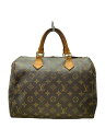 【中古】LOUIS VUITTON◆1)スピーディ30_モノグラム・キャンバス_BRW/PVC/BRW【バッグ】