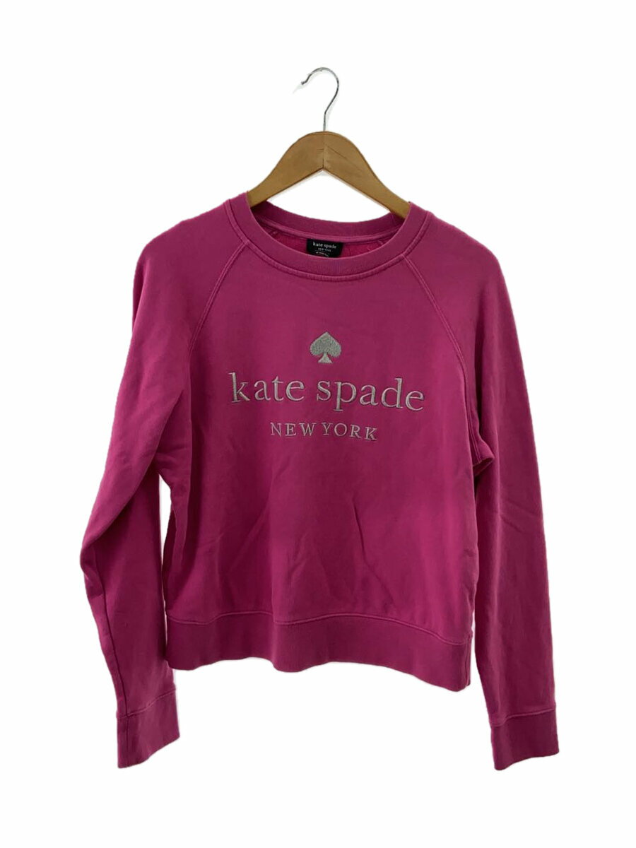 【中古】kate spade new york◆スウェット/M/コットン/PNK/無地【レディースウェア】