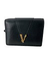 【中古】VERSACE◆2つ折り財布/レザー/BLK/メンズ【服飾雑貨他】